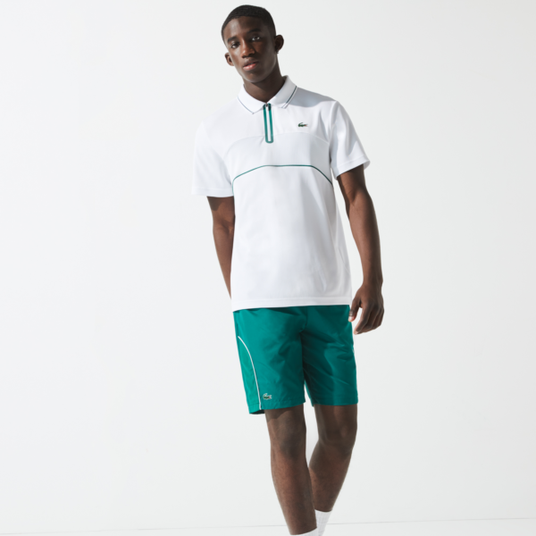 Áo Lacoste Piqué Zip Tennis Polo Shirt DH9658-51-OKR - Ảnh 5