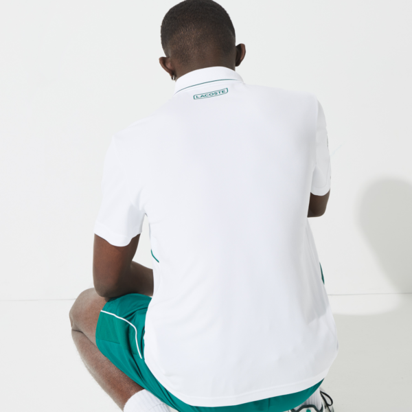 Áo Lacoste Piqué Zip Tennis Polo Shirt DH9658-51-OKR - Ảnh 4