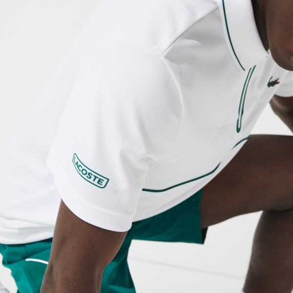 Áo Lacoste Piqué Zip Tennis Polo Shirt DH9658-51-OKR - Ảnh 3