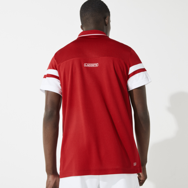 Áo Lacoste Striped Sleeves Breathable Piqué Tennis DH9681-EW6 - Ảnh 3