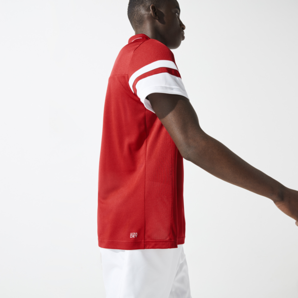 Áo Lacoste Striped Sleeves Breathable Piqué Tennis DH9681-EW6 - Ảnh 2