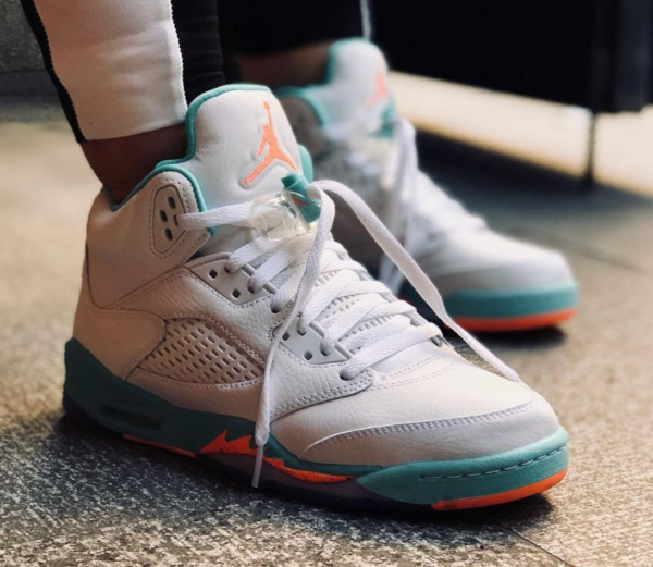 Giày Nike Air Jordan 5 Retro 'Light Aqua' 440892-100 - Ảnh 4