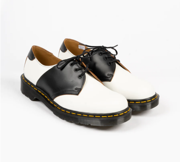 Giày Dr Martens 1461 Leather Saddle 'White Black' 26710101 - Ảnh 2