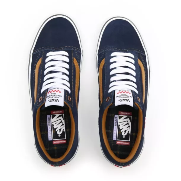 Giày Vans Reynolds Skate Old Skool Navy Gold Brown VN0A5FCB9CV - Ảnh 7