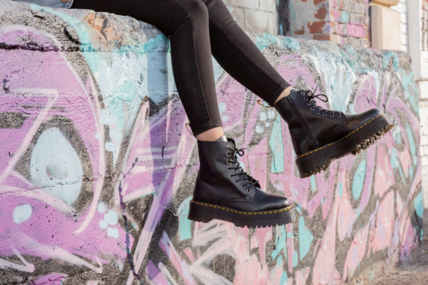 Giày Dr.Martens Jadon Smooth Leather Platform Boots Black 15265001 - Ảnh 5