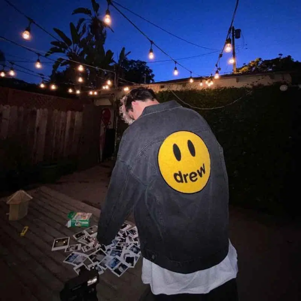 Áo Drew House Chenille Mascot Patch Trucker Jacket Black - Ảnh 4