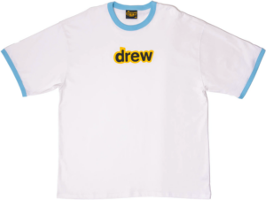 Áo Drew House Oversized Secret SS Ringer Tee White Sea Blue