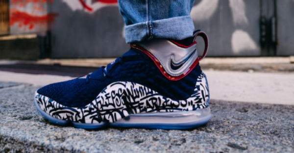 Giày Nike LeBron 17 'LeBron 4 Cold Blue Graffiti' CT6047-400 - Ảnh 7