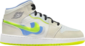 Giay Nike Air Jordan 1 Mid SE GS 'Warped Swoosh' DV1314-017