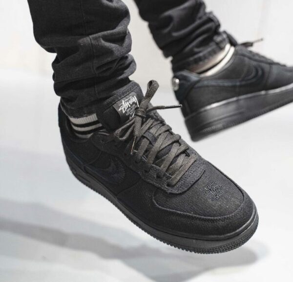Giày Nike Stussy x Air Force 1 Low 'Triple Black' CZ9084-001 - Ảnh 2