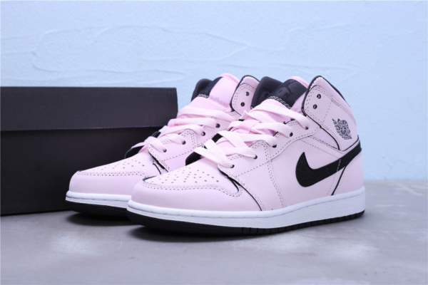 Giày Nike Air Jordan 1 Mid GS 'Pink Foam' 555112-601 - Ảnh 14