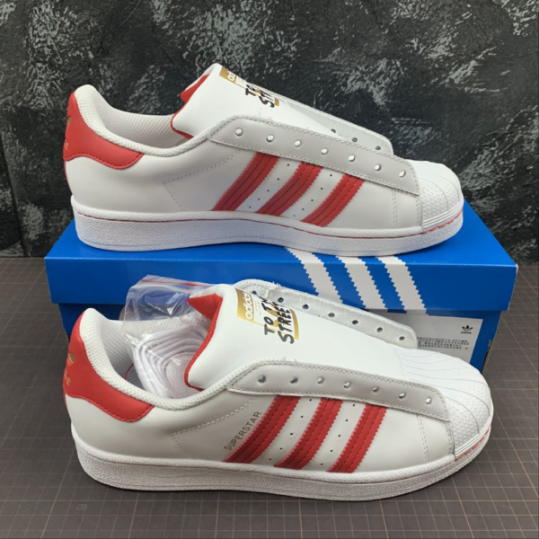 Giày Adidas Superstar Laceless 'White Red' FV2803 - Ảnh 4