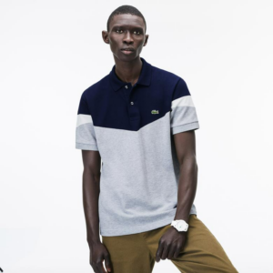 Ao Lacoste Erkek Lacivert Gri Beyaz Renk Bloklu Regular Fit Polo PH9365-BZE