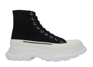 Giày Alexander McQueen Wmns Tread Slick Boots 'Black White' 611706-W4L32-1070