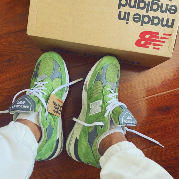 Giày New Balance 991 Made In England 'Bright Green' M991GRN - Ảnh 2