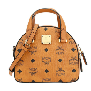 Túi MCM Mini Essential Half Moon Tote Visetos Cognac MWTASSE20CO001