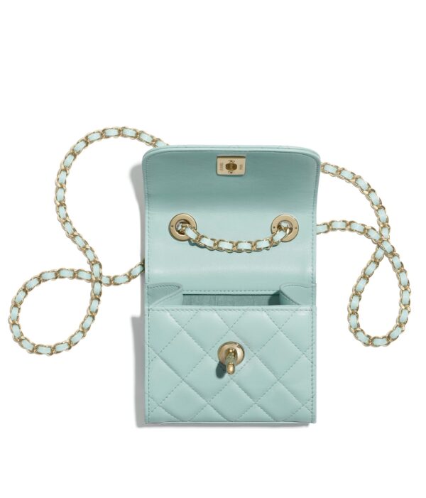 Túi Chanel Clutch With Chain Lambskin Light Blue A81633-Y04059-N5946 - Ảnh 2