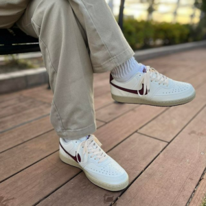 Alternative view of Giày Nike Court Vision Low Next Nature 'Sail Dark Beetroot' FB8942-133