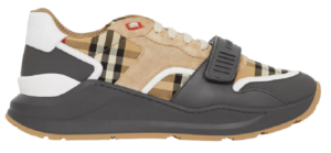 Giày Burberry Vintage Check Suede Leather Grey Beige 80310981