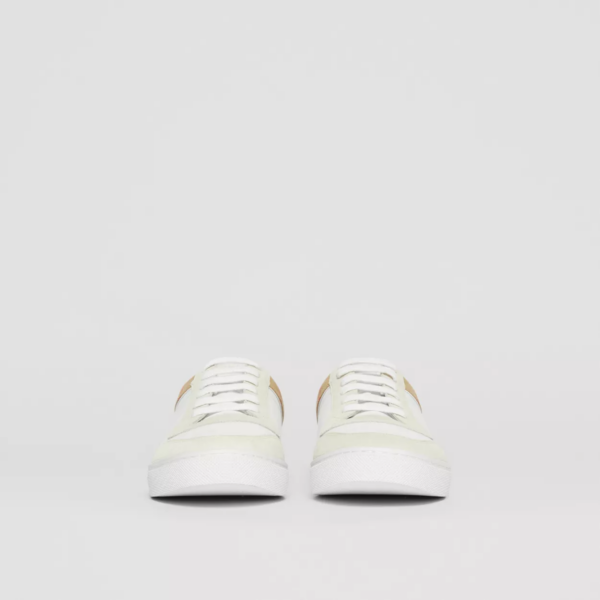 Giày Burberry Suede And House Check 'Optic White' 80241251 - Ảnh 4
