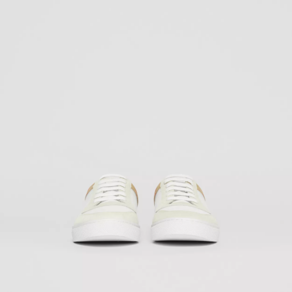 Giày Burberry House Check Cotton Sneakers Optic White 80241251 - Ảnh 3