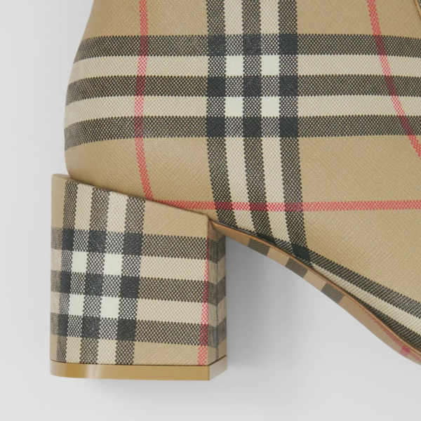 Giày Burberry Vintage Check Block Heel Boots 'Archive Beige' 80460391 - Ảnh 4