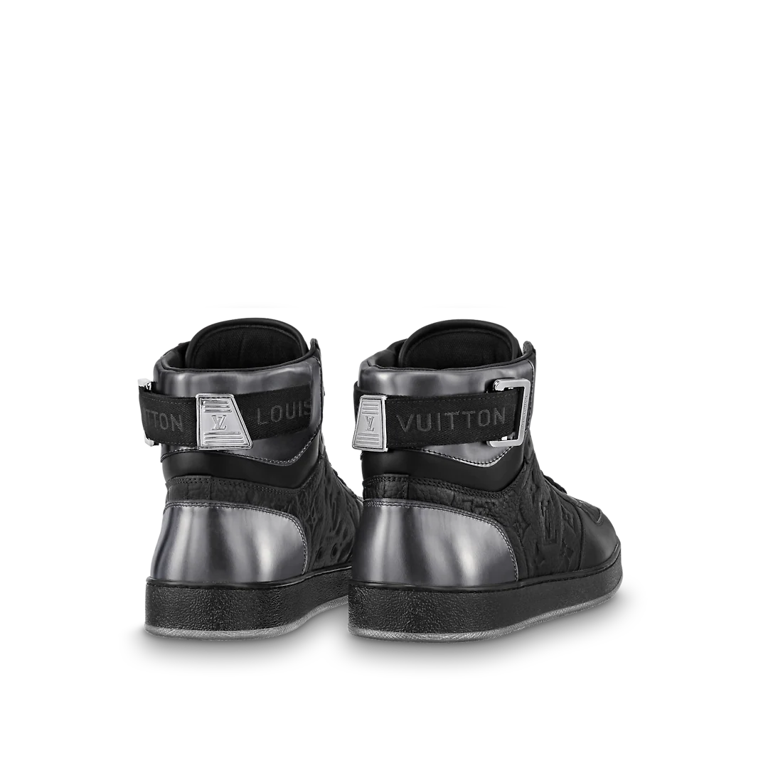 Giày Louis Vuitton MONOGRAM Rivoli Sneaker Boot 'Triple Black' 1A8V7U - Ảnh 5