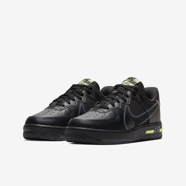 Giày Nike Air Force 1 React GS 'Triple Black' CD6960-001 - Ảnh 6