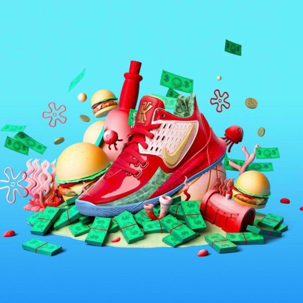 Giày Nike SpongeBob SquarePants x Kyrie Low 2 'Mr. Krabs' CJ6953-600 - Ảnh 2