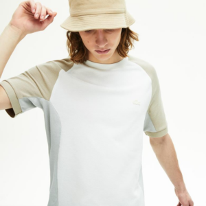 Ao Lacoste Colorblock Crewneck T-Shirt White Beige TH5017-TRY