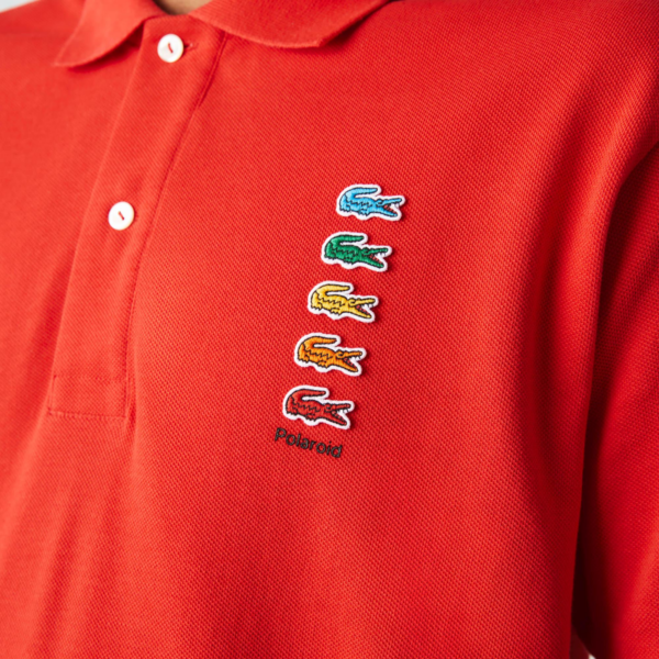 Áo Lacoste x Polaroid Men’s Coloured Crocodiles 'Red' Polo Shirt PH2081-S5H - Ảnh 2