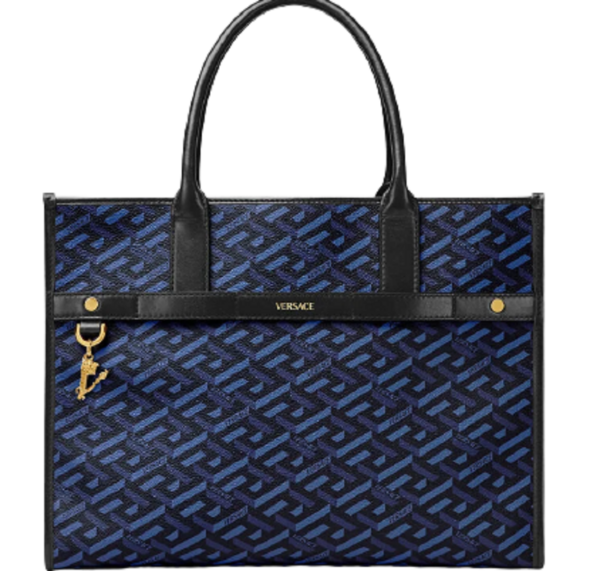 Túi Versace La Greca Signature Tote Black Blue 1001855-1A01444-5U18V