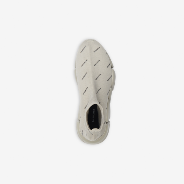 Giày Balenciaga Speed Trainer 2.0 All Over Logo Beige 617239W2DBO9910 - Ảnh 6