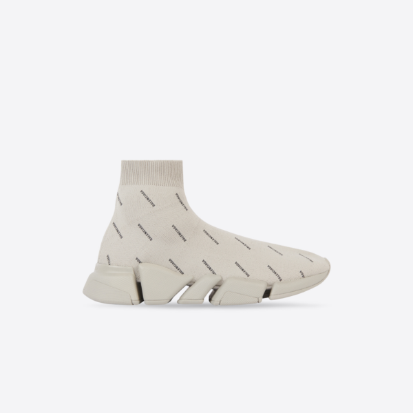 Giày Balenciaga Speed Trainer 2.0 All Over Logo Beige 617239W2DBO9910 - Ảnh 2