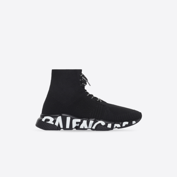 Giày Balenciaga Speed Lace Up Graffiti 'Black White' 617251W2DB71006 - Ảnh 2