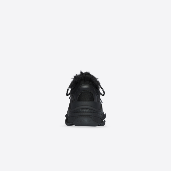 Giày Balenciaga Men's Triple S Trainers Fake Fur In Black 668563-W3CQ5-1000 - Ảnh 5