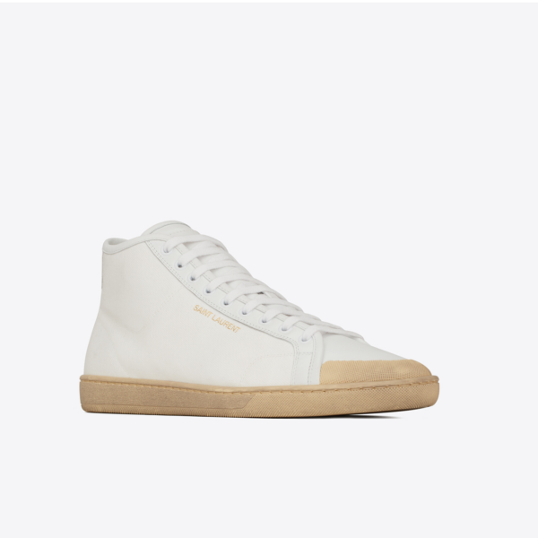 Giày Saint Laurent Court Classic SL39 Mid Canvas Leather - Ảnh 4
