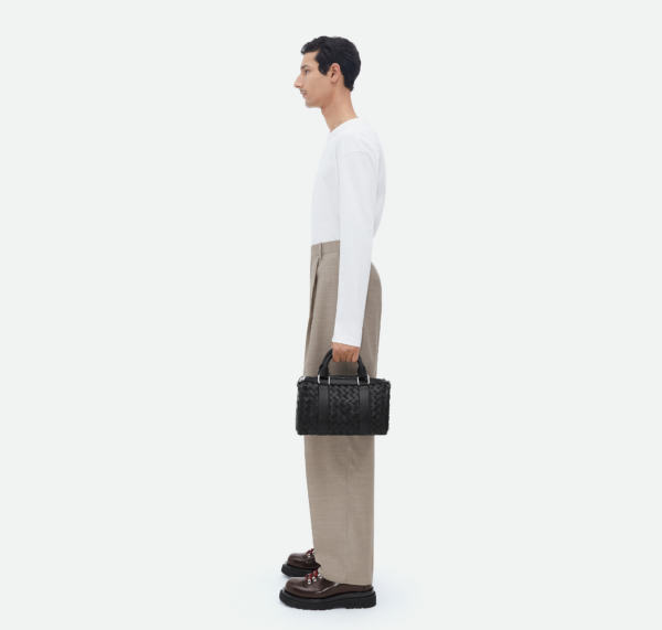 Tui Bottega Veneta Mini Intrecciato Duffle 'Black' 729224V2E418803