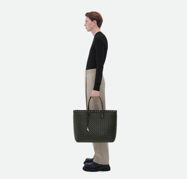 Tui Bottega Veneta Padded Intreccio Tote 'Dark Green' 731200V06J33009