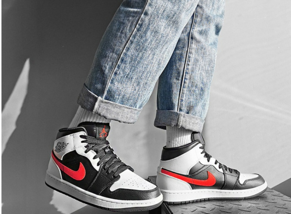 Giày Nike Air Jordan 1 Mid 'Chile Red' 554724-075 - Ảnh 8