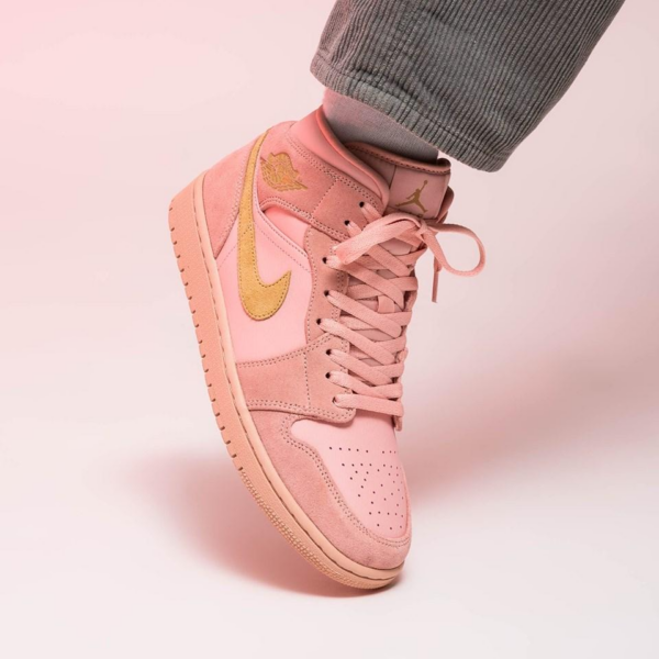 Giày Nike Air Jordan 1 Mid SE GS 'Coral Stardust' BQ6931-600 - Ảnh 4