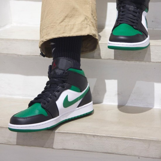 Giày Nike Air Jordan 1 Mid GS 'Black Pine Green' 554725-067 - Ảnh 3