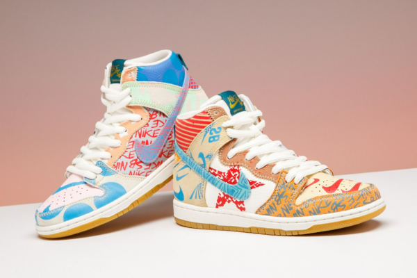 Giày Nike Thomas Campbell x SB Dunk High 'What The' 918321-381 - Ảnh 8