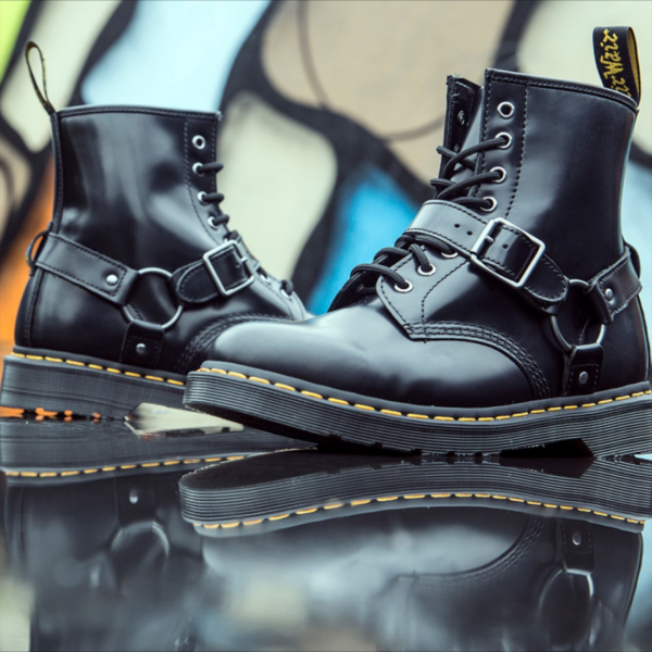 Giày Dr. Martens 1460 Black Harness Leather Lace Up Boots 25163001 - Ảnh 5