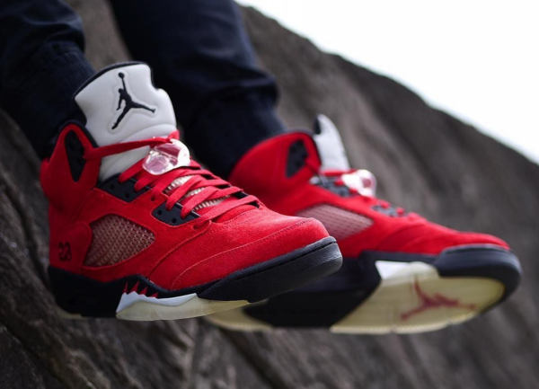 Giày Nike Air Jordan 5 Retro 'Raging Bull Red Suede' 136027-601 - Ảnh 3