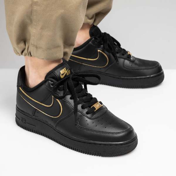 Giày Nike Wmns Air Force 1 Low '07 Essential 'Black Gold Swoosh' AO2132-005 - Ảnh 3