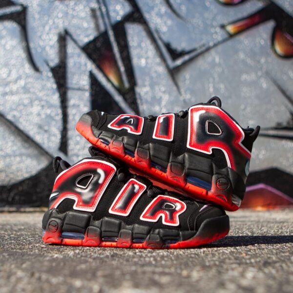 Giày Nike Air More Uptempo 'Black White Laser Crimson' CJ6129-001 - Ảnh 5