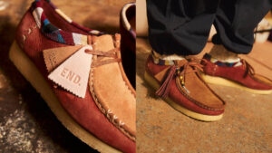 Giay Clarks x END Wallabee 'Pink' 261-50698
