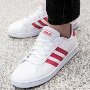 Alternative view of Giày Adidas Grand Court J 'White Real Pink' EG5136