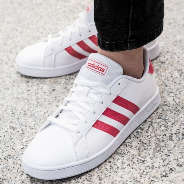 Giày Adidas Grand Court J 'White Real Pink' EG5136 - Ảnh 2